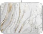 Marble Dish Drying Mat for Kitchen Counter White Golden Marble Gary Grey Drying by Wamika