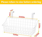 LeleCAT White Basket with hook Grid Storage Basket, Hang it behind a door or on - Image 2