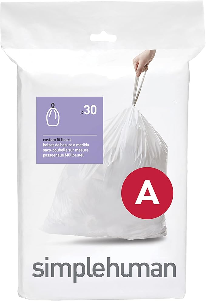 simplehuman Code A Custom Fit Drawstring Trash Bags in Dispenser Packs by Simplehuman