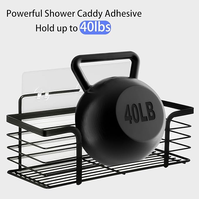 16-Pack Shower Caddy Adhesive Replacement, Transparent Adhesive Hooks Stickers - Image 5