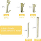 Aynoo 184 Pieces Picture Hanging Kit, Coat and Towel Wall Hooks, 3 Size Picture - Image 5