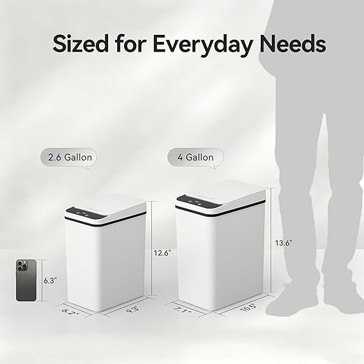 Bathroom Automatic Trash Can, 4 Gallon Touchless Motion Sensor Small Garbage Can - Image 2