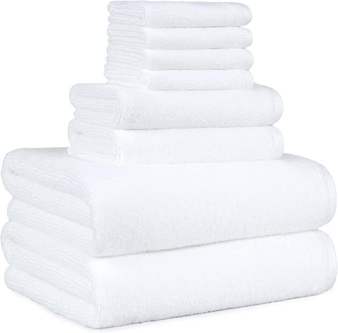 Amazon Basics 100% Cotton Lightweight Quick-Dry Bath Towel Set by AmazonBasics