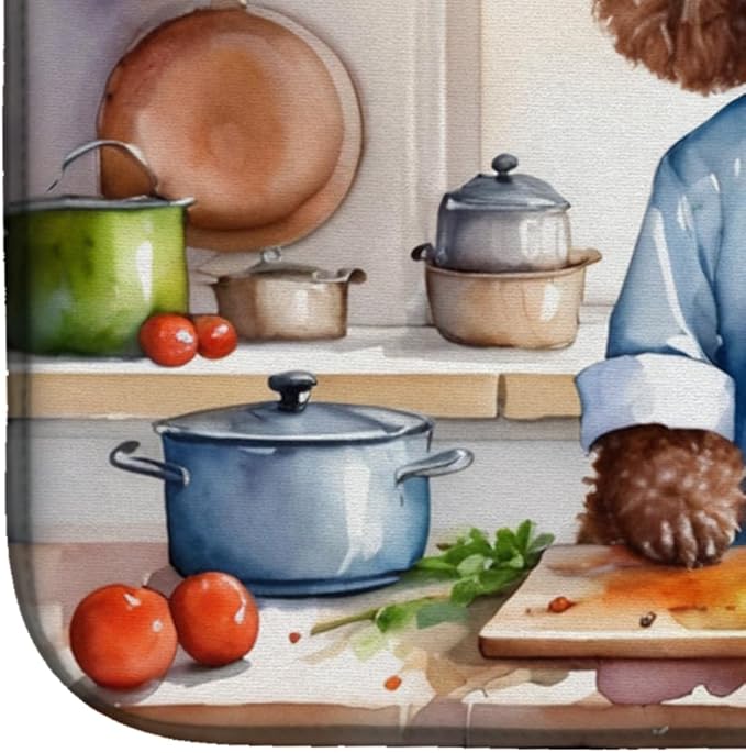 Caroline's Treasures DAC6304DDM Chocolate Poodle The Chef Dish Drying Mat - Image 4