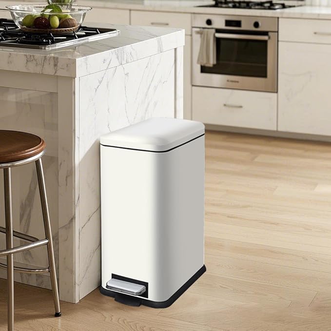 8 Gallon Trash Can with Lid, Stainless Steel Kitchen Trash Can with Removal - Image 9