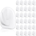 Jetec 60 Pieces White Adhesive Wall Hooks Reusable Seamless Hooks by Jetec