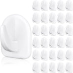Jetec 60 Pieces White Adhesive Wall Hooks Reusable Seamless Hooks by Jetec