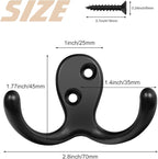 54 Pack Coat Hooks, Heavy Duty Double Prong Coat Hooks Wall Mounted - Image 5