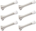 6 Pack Spring Door Stopper Brushed Satin Nickel- 3-1/4" Flexible Spring Door by KOVOSCH