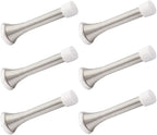 6 Pack Spring Door Stopper Brushed Satin Nickel- 3-1/4" Flexible Spring Door by KOVOSCH