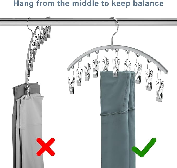 Legging Organizer for Closet, Metal Yoga Pants Hanger w/Rubber Coated 2 Pack - Image 4