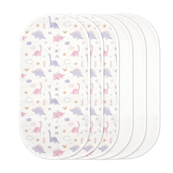 TILLYOU Waterproof Changing Pad Liners 6 Pack, 100% Cotton Reusable Cloth by TILLYOU