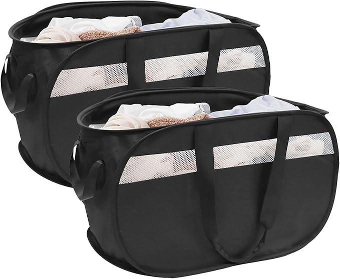 Collapsible Laundry Baskets, Foldable Tear Proof Pop Up Hamper by TECHMILLY