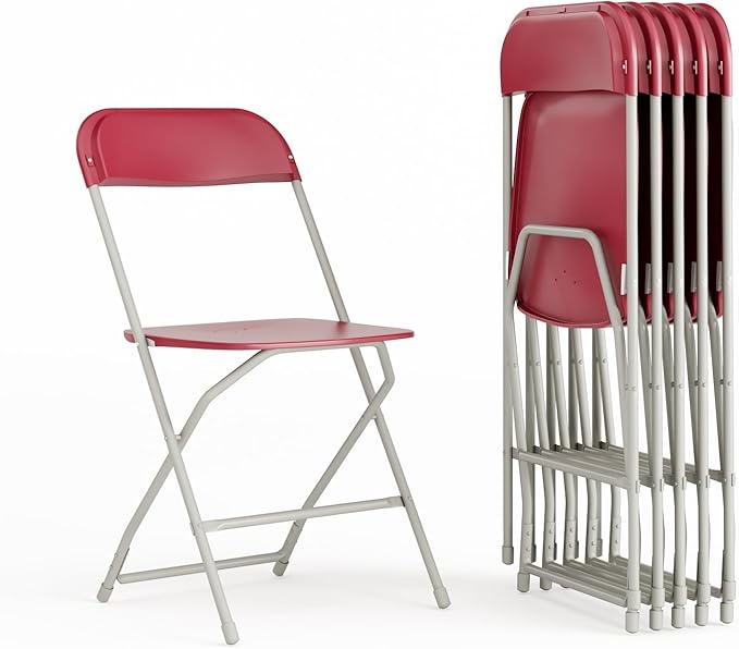 Flash Furniture Hercules Series Plastic Folding Chair - Red - 6 Pack 650LB Weight Capacity Comfortable Event Chair-Lightweight Folding Chair by FlashFurniture