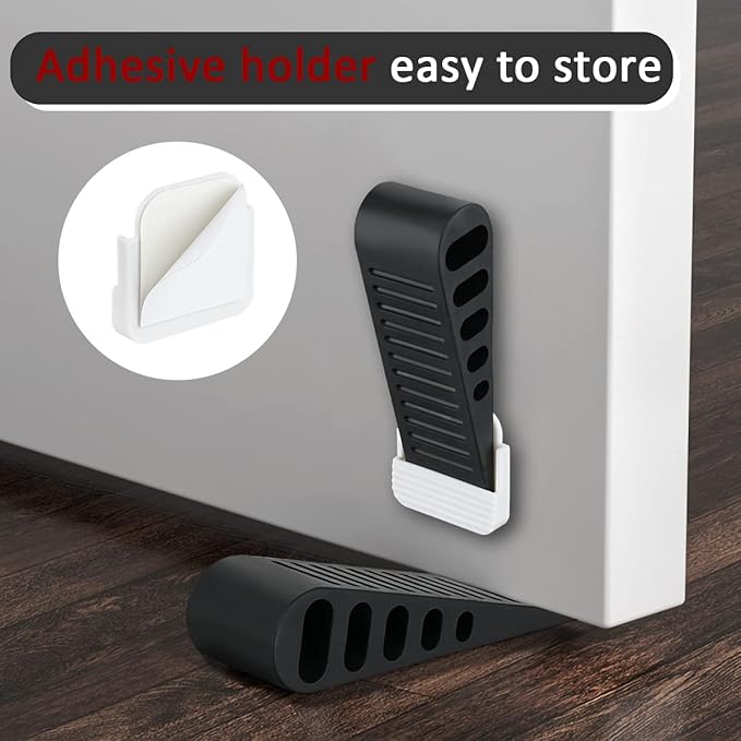 JQK Rubber Door Stopper Wedge, Wooden Floor, DSB61-BK-P6 - Image 3