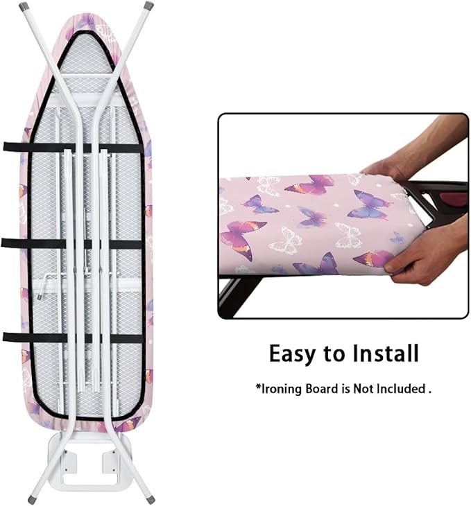 Butterfly Design Ironing Board Cover Soft Fabric Cover Heat-Reflective Scorch - Image 4