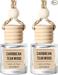 Caribbean Teakwood Hanging Car Air Freshener – Long Lasting Essential Oil by Unknown