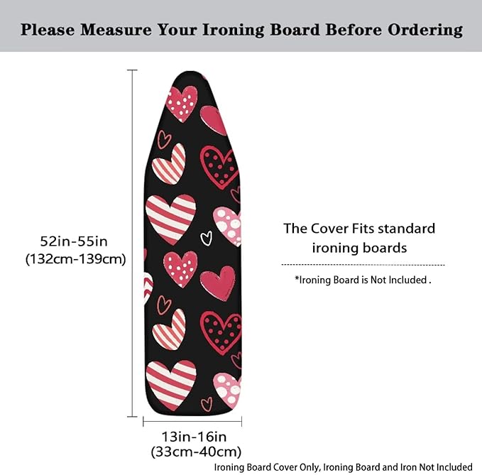 Love Heart Ironing Board Cover Valentines Day Ironing Board Dust Cover Standard - Image 5