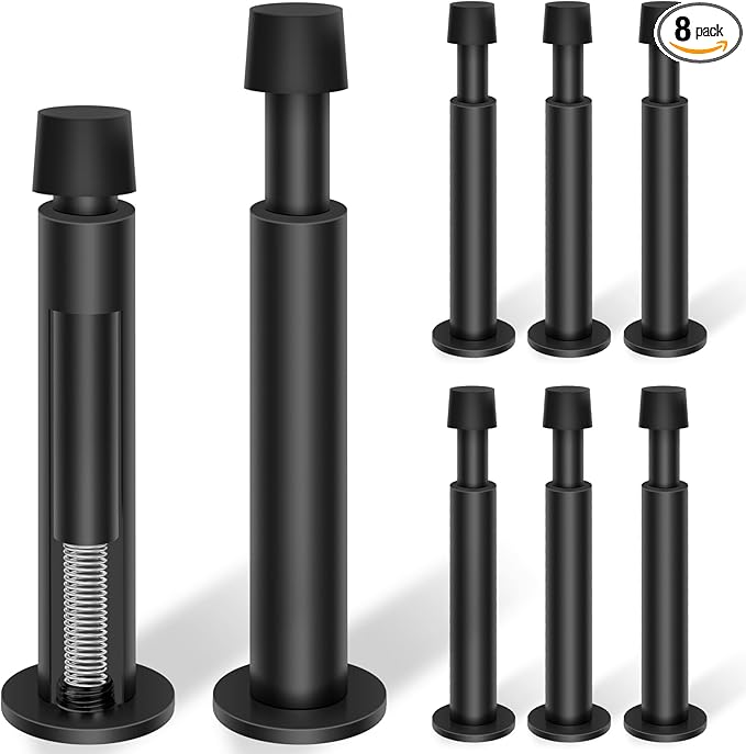 KOLAKO Door Stopper, 8 Pack Black Door Stops, 4.4 Inch Spring Door Stoppers by KOLAKO