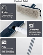 Floor Scrubber with Long Handle, 2 in 1 Scrubbing Brush Stiff Bristle Shower - Image 5