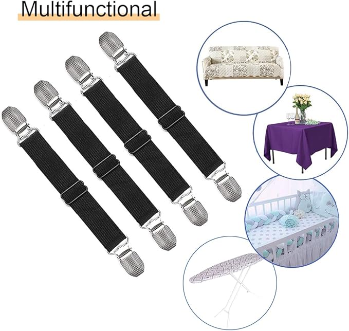 4Pcs Adjustable Crisscross Fitted Sheet Band Straps Grippers Suspenders - Image 6