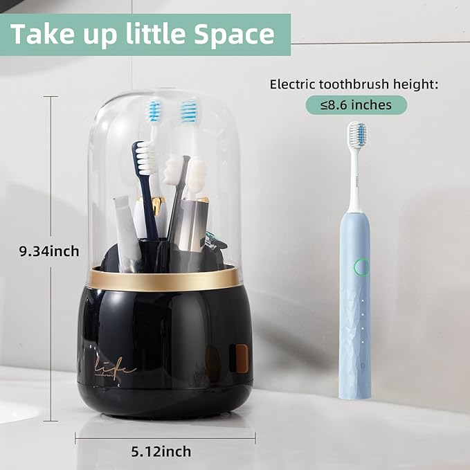 Toothbrush Holders for Bathrooms, Rotating 7 Slots Electric Toothbrush Holders - Image 5