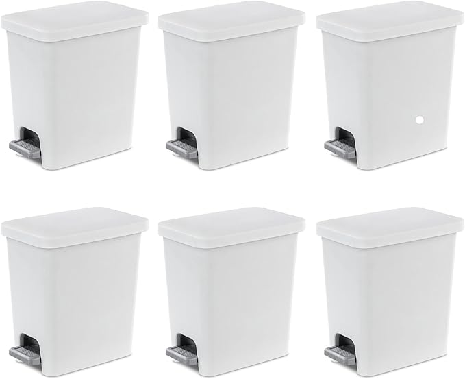 Sterilite 2.7 Gallon Rectangular Step On Kitchen Trash Bin Plastic Indoor by Sterilite