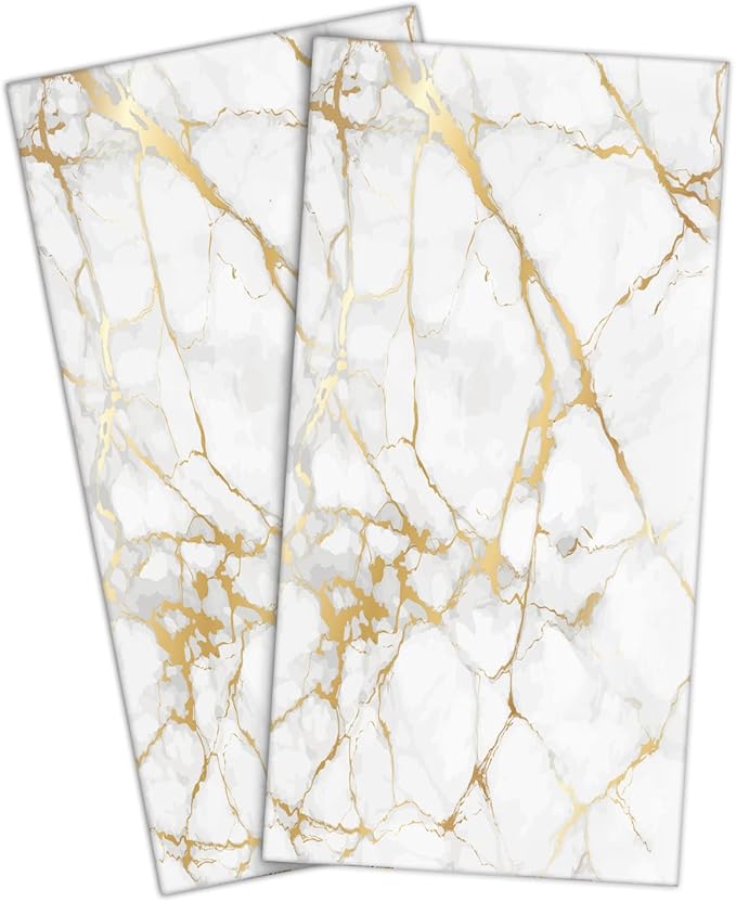 HAISUKA Gold and White Hand Towels by HAISUKA