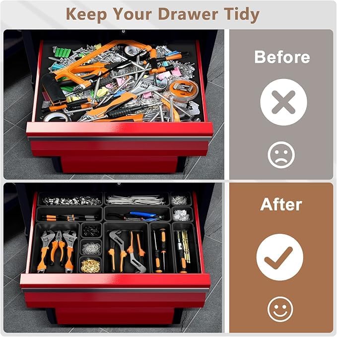 A-LuGei 【 】 Tool Box Organizer【Fits 100+ Tools】 Black Garage - Image 4