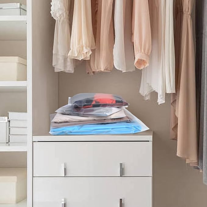 30 Pcs Clothes Packaging Bags Plastic Packing Bags Reusable Zip Clothing Bag - Image 7