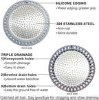 2PCS Shower Drain Hair Catcher, Shower Drain Strainer, Stainless Steel - Image 3