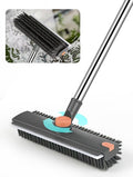Floor Scrub Brush with Long Handle, 3 in 1 Multi-Angle Heavy Duty Stiff Bristle by AUFXKOO