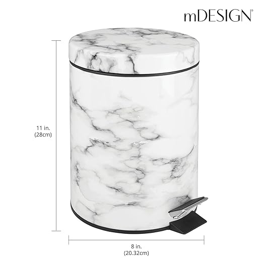 mDesign Pedal Waste Basket — Metal Waste Bin - Image 4