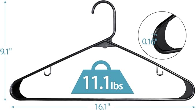 SUPER DEAL Plastic Hangers 100 Pack, Clothes Hangers - Image 7