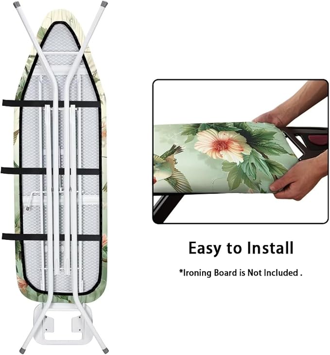 Hummingbird Floral Ironing Board Cover Resist Scorching and Staining, 15x54 - Image 4