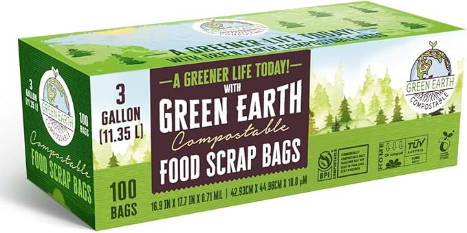 Green Earth Compostable Small Kitchen Food Scrap Trash Bags, Extra Thick 0.71 - Image 3