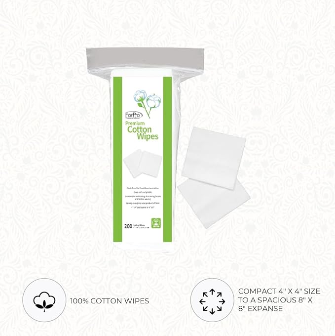 ForPro Professional Collection Premium Cotton Wipes, 100% Cotton, Extra-Soft - Image 4