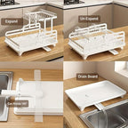 2 Tier Dish Drying Rack Automatic Drainage Board Space-Saving - Image 4