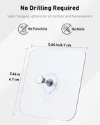Uniclife 10 Pcs Self Adhesive Picture Hooks 40 lbs Load No Drill Screw Stickers - Image 3