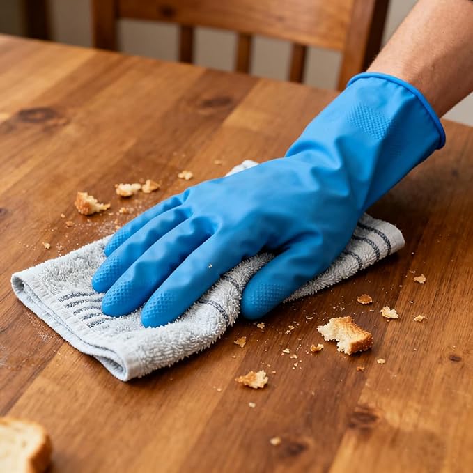 4 Pack Rubber Dishwashing Gloves - Image 4