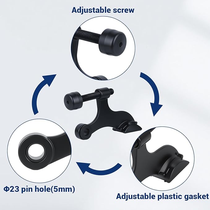 HOME MASTER HARDWARE Hinge Pin Door Stopper, 12 Pack Matte Black Adjustable - Image 4