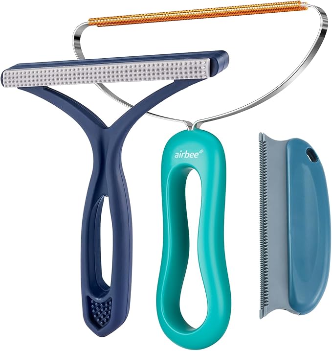 Pet Hair Remover 3-Pack, Dog Cat Hair Remover, Lint Shaver Cleaner Pro by Airbee