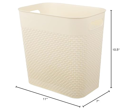 UUJOLY Plastic Trash Can Wastebasket, Garbage Container Basket - Image 3