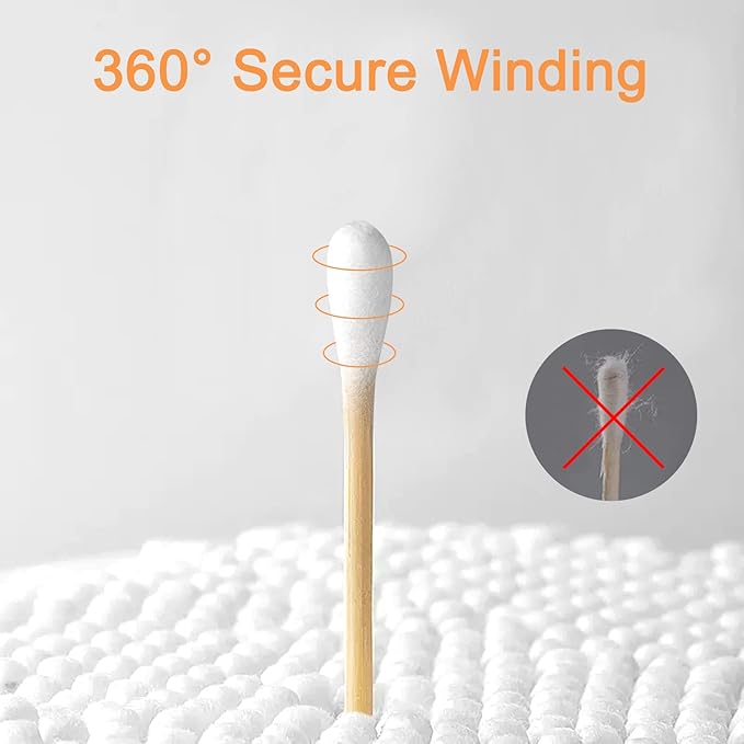 800 Count Organic Cotton Swabs for Ears, Bamboo Cotton Tips - Image 4