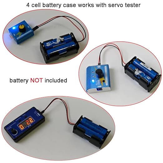 4 Cell 6V AA Battery Holder Case Cover Storage Box w/ 2P FUT J Plug Connector - Image 4