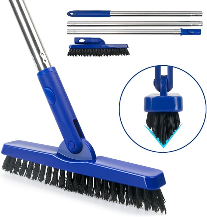 CELOX Grout Brush with Long Handle V-Shape Grout Line Scrubber with Stiff - Image 2