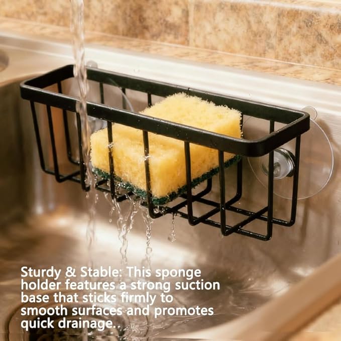 JANE'S CUTIE Kitchen Sink Sponge Holder, Kitchen Sink Sponge Rack, Sink Box - Image 4