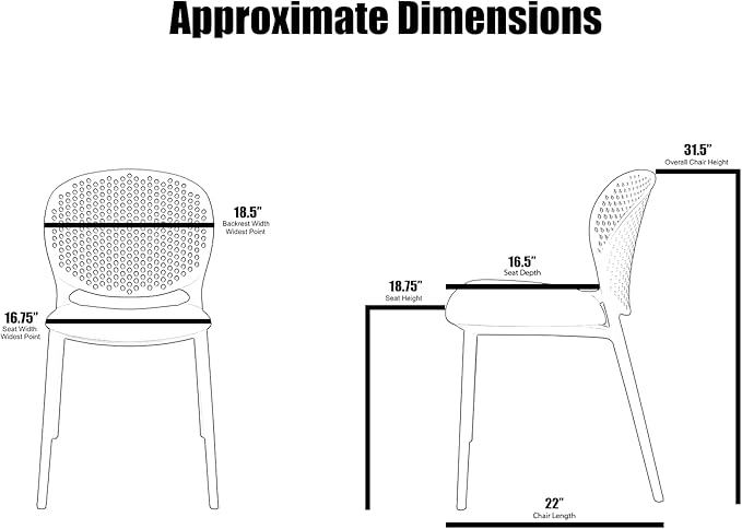 2xhome Patio Dining Chair | Modern Stackable Outdoor Pool Side Chair | Weather Resistant Plastic for Yard, Porch, Balcony, Kitchen, Green, Single, Set of 1 - Image 3