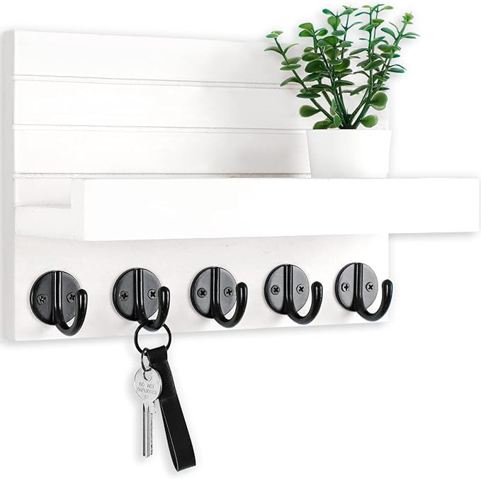 Key Holder for Wall, Decorative Key and Mail Holder by Lwenki