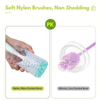 Baby Bottle Brush with One Base Hidden Nylon Nipple Cleaner, Bottle Brush with - Image 5